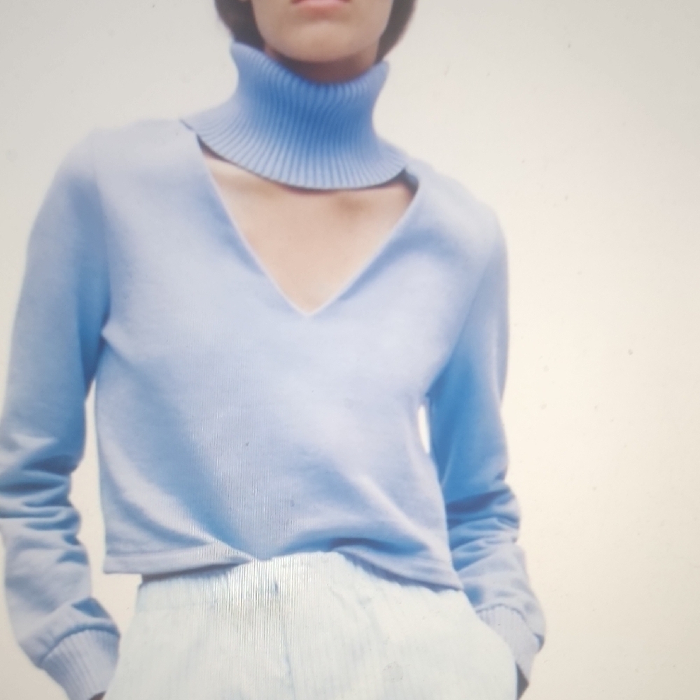 Zara Cut Out Sweater Cornflower Blue Size S